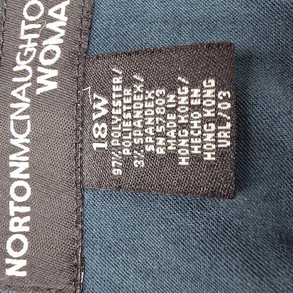 Norton McNaughton Jacket Womens Plus 18W Blue Stretch Faux Suede Zip Front - Picture 6 of 9